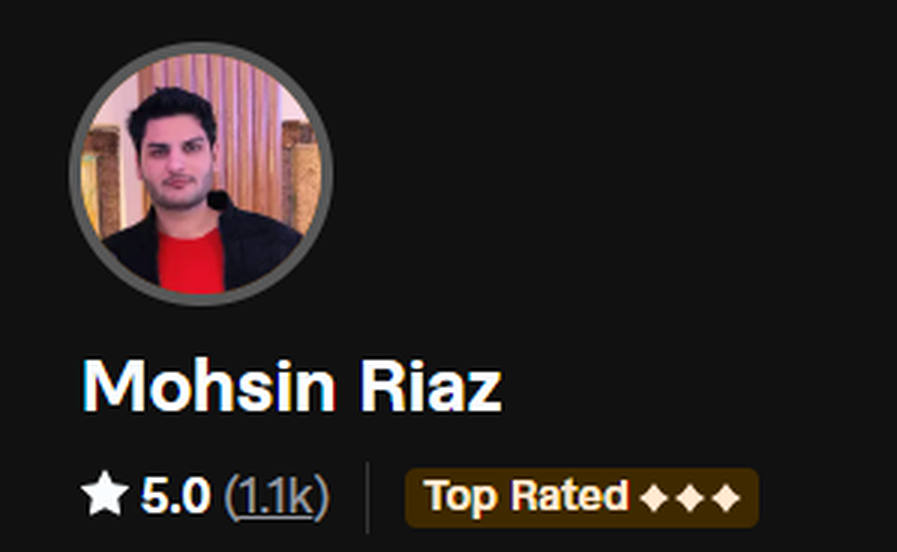 Cybertech125 Fiverr proof showing Top Rated status, public rating, and reviews